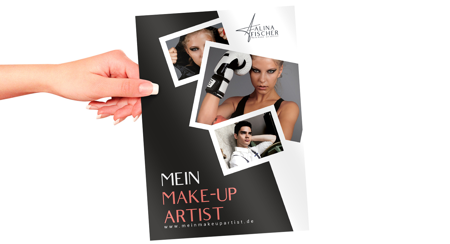 Alina Fischer Flyer. Mein Make-up Artist. Front